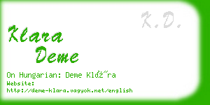 klara deme business card